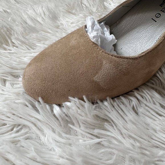 New Eric Michaels Tan Suede Cali Ankle Strap Pump Sz 36 US 6 - Picture 7 of 9